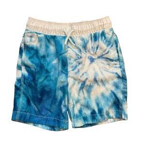 4/$25 Gap Kids Boys Tie Dye Swim Trunks Shorts Size Medium Blue White